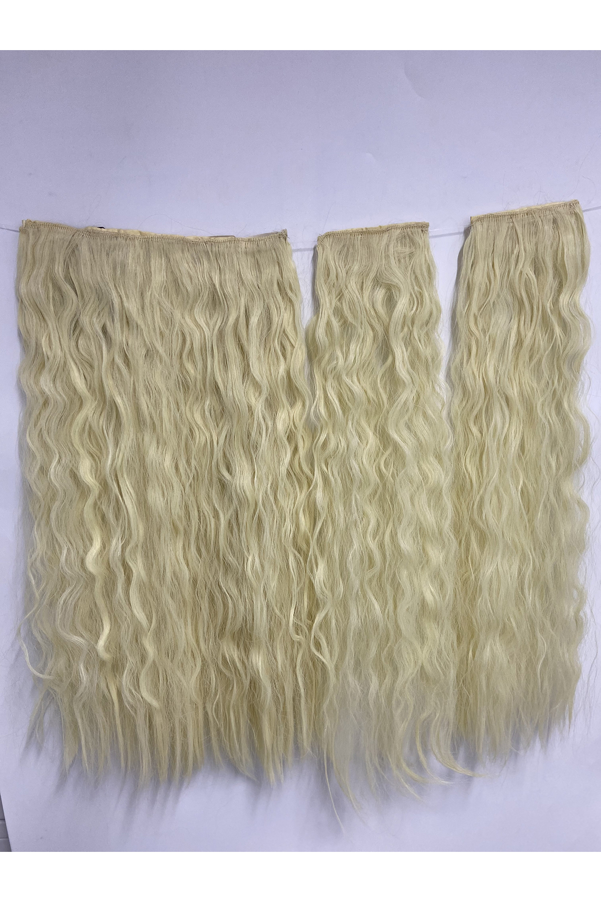 PLATİN Sarısı Afro Dalgalı – 65cm 190 gr. FİBER SENTETİK Çıt Çıt – Renk No:613 - Görsel 4
