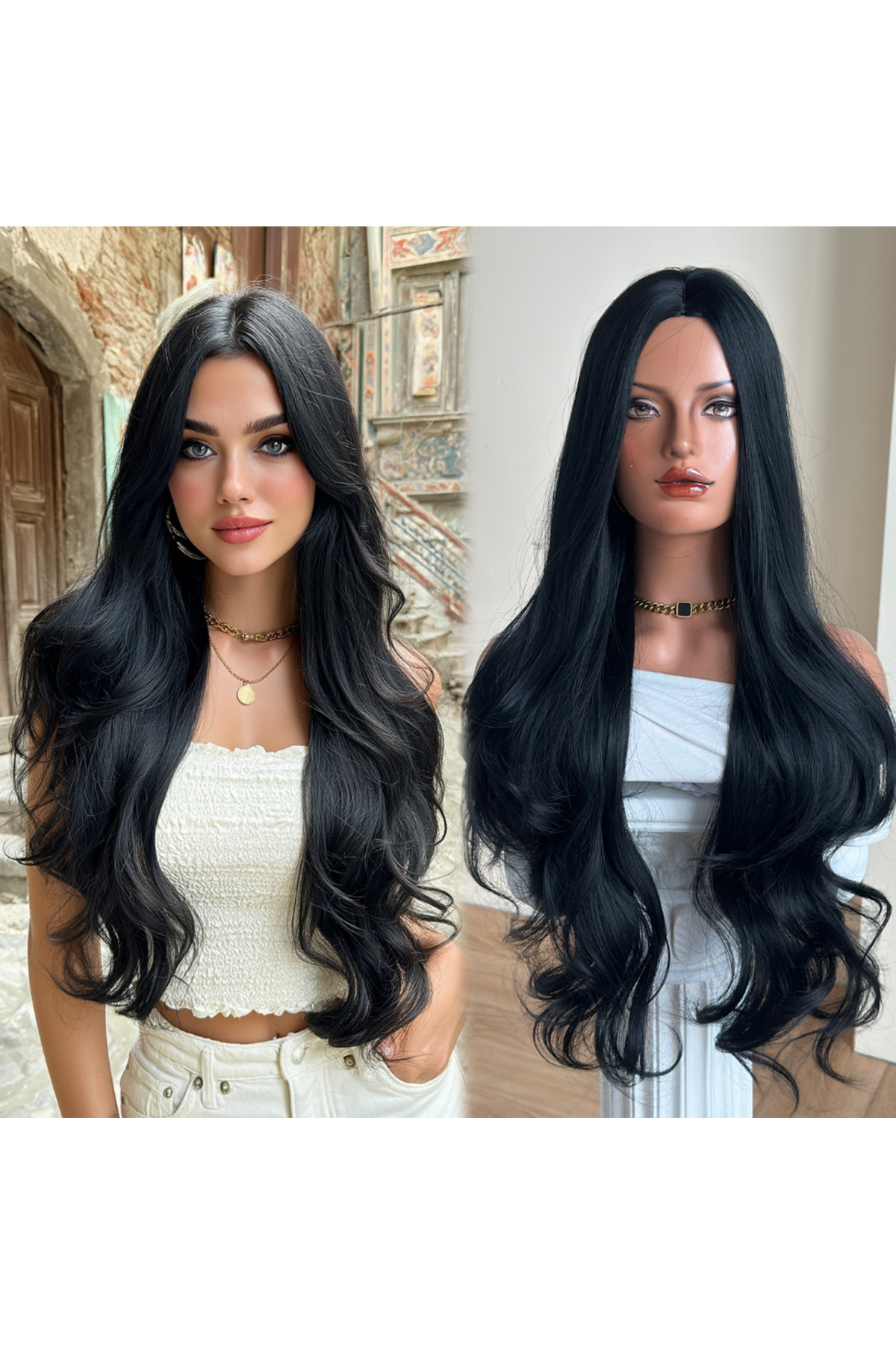 Uzun Perçemsiz Dalgalı VİP PERUK - Görsel 3