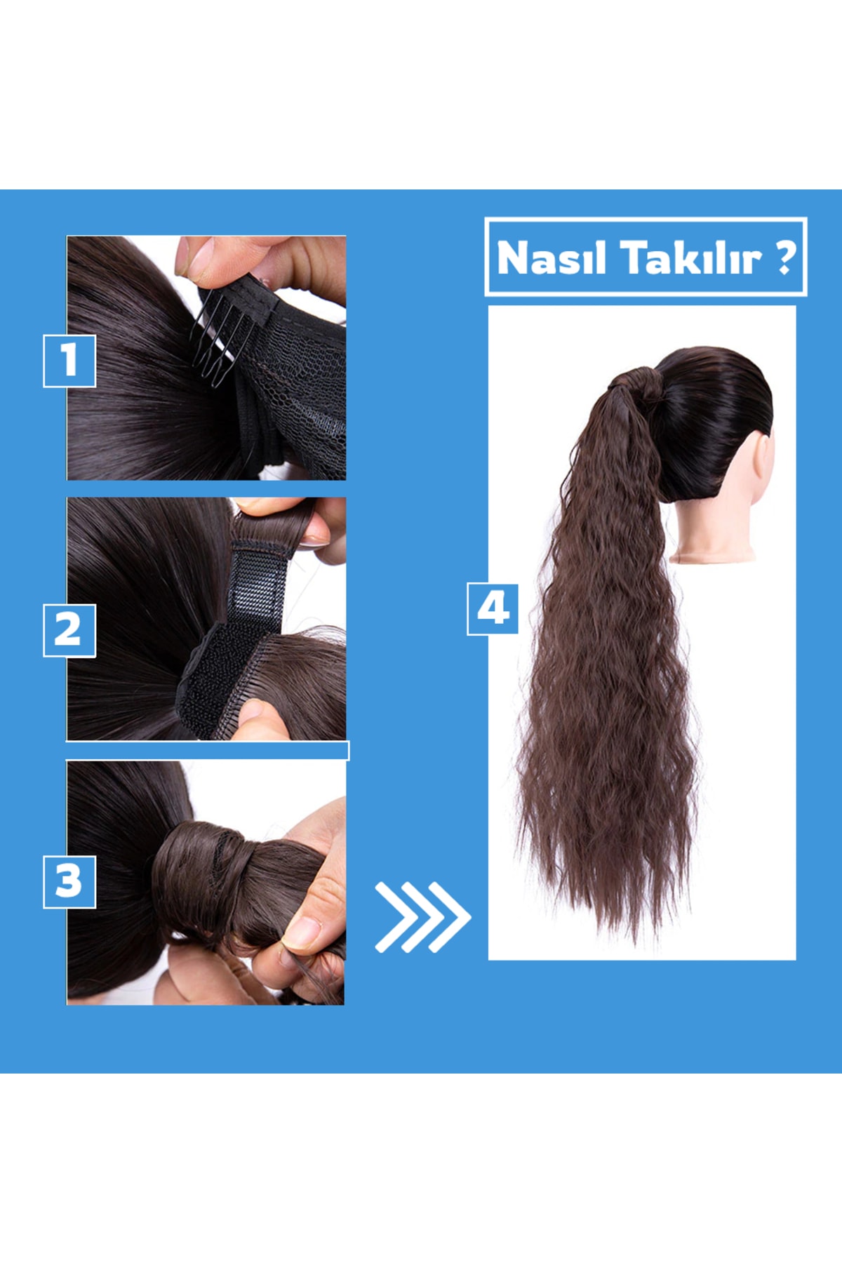 Siyah Dolamalı Dalgalı At Kuyruğu Renk No:2 - Görsel 2