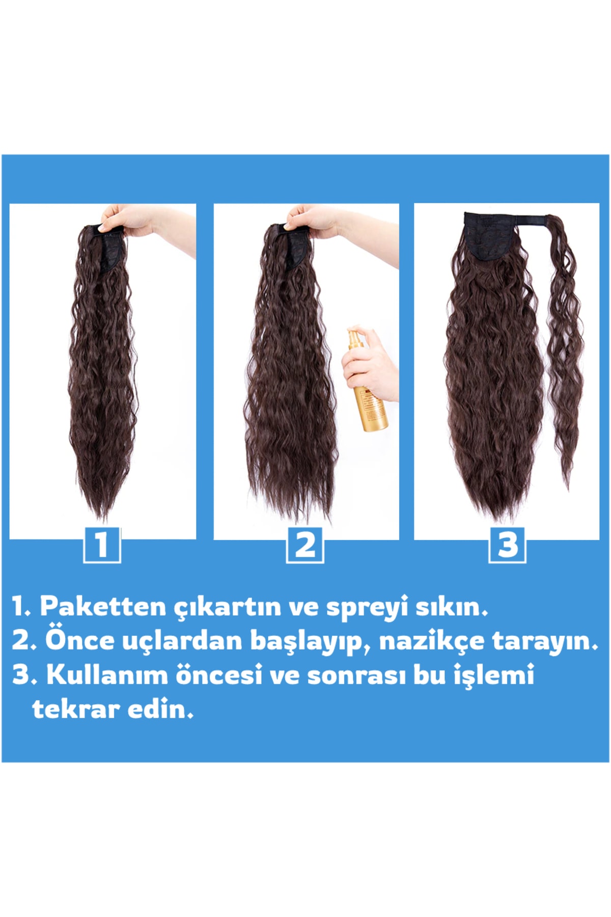 Platin Dolamalı Düz At Kuyruğu Renk No:60a - Görsel 3